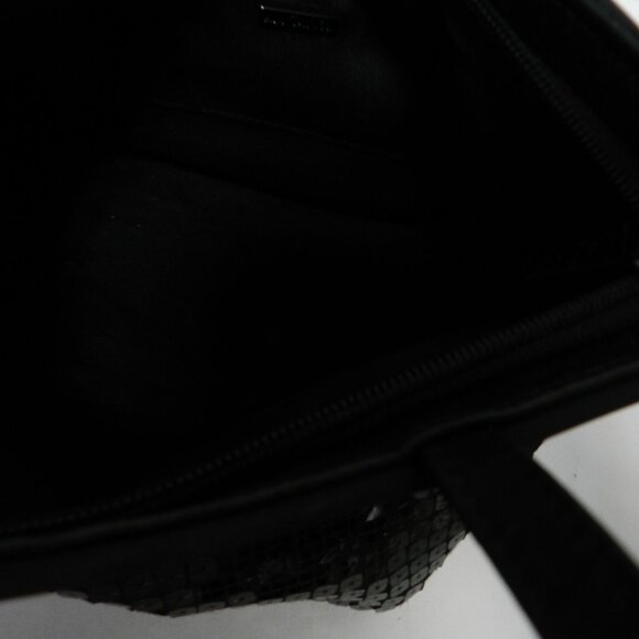 Ann Taylor Vintage black Sequin handbag purse zip top Special Occasion Small - Picture 6 of 11